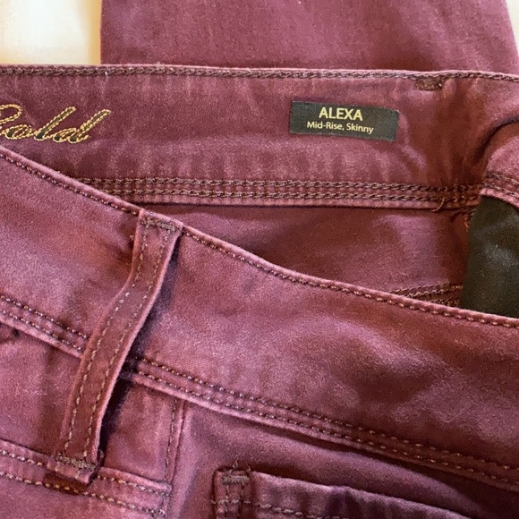 Mavi Gold Woman’s Alexa Mid Rise Skinny Burgundy Pants Size 25 - Picture 6 of 13